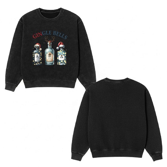 Merry Christmas, Christmas Vintage Double Sided Mineral Wash Sweatshirts