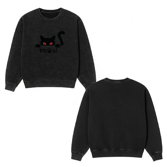 Meow Double Sided Mineral Wash Sweatshirts