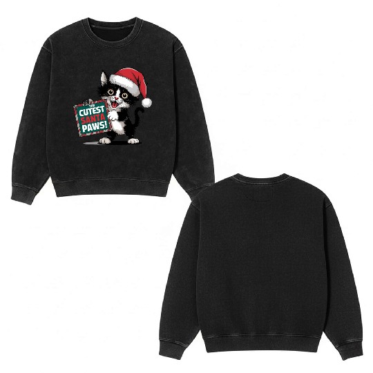 Cutest Santa Paws Double Sided Mineral Wash Sweatshirts
