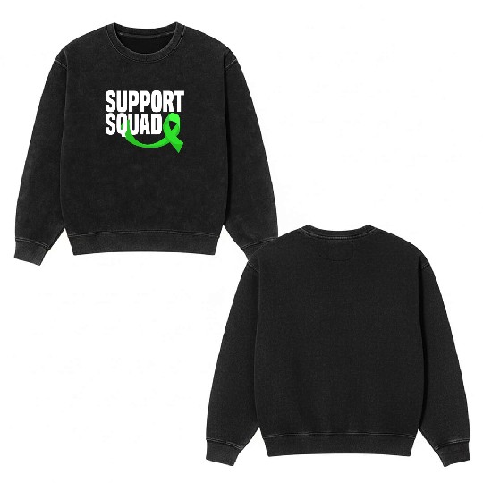 Non-Hodgkin Lymphoma Awareness Support Squad Double Sided Mineral Wash Sweatshirts