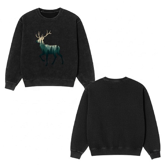 Deer Hunting Hunter Graphic: Hunting Season Double Sided Mineral Wash Sweatshirts