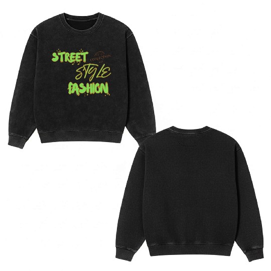 Street Style Design by Tavia Linen Double Sided Mineral Wash Sweatshirts