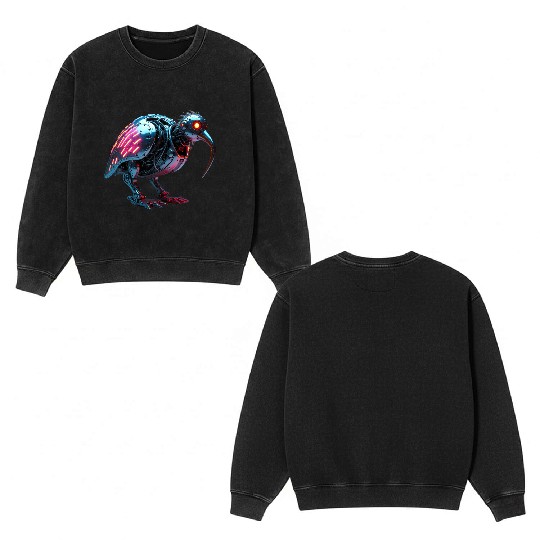Kiwi Bird Constructed Double Sided Mineral Wash Sweatshirts