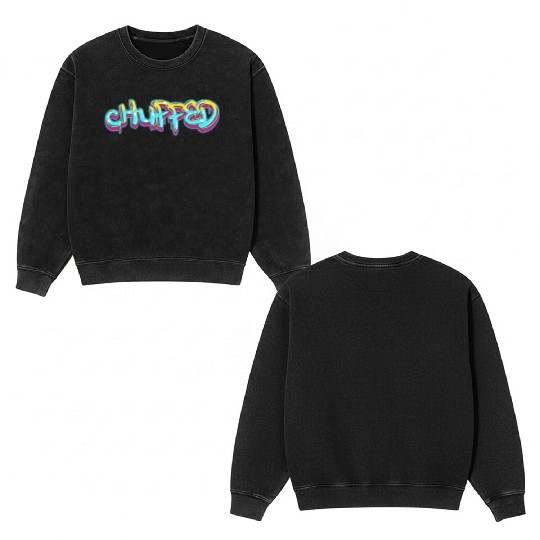 CHUPPED  finish in light blue Double Sided Mineral Wash Sweatshirts