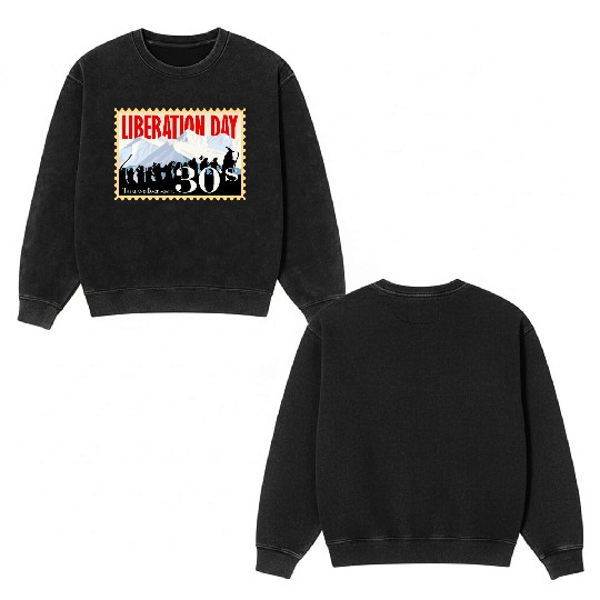 Liberation Day, There & Back Again 1930's Double Sided Mineral Wash Sweatshirts