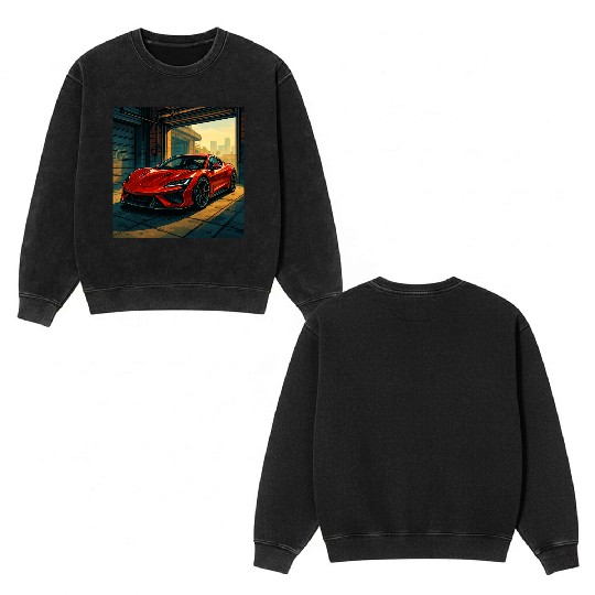 Street Legend - GTA Style Supercar Art Double Sided Mineral Wash Sweatshirts