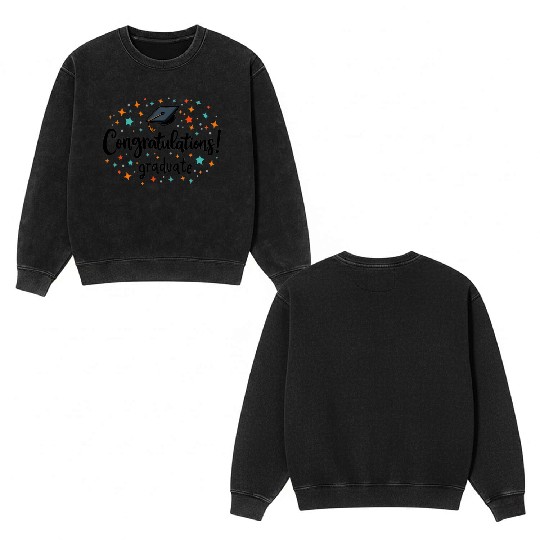 Congratulations Graduate! | Fun and Colorful Gradu Double Sided Mineral Wash Sweatshirts