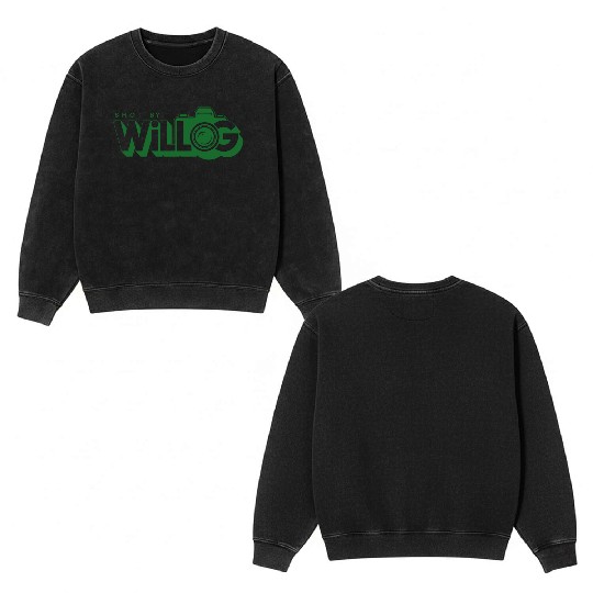 Dark Green Double Sided Mineral Wash Sweatshirts