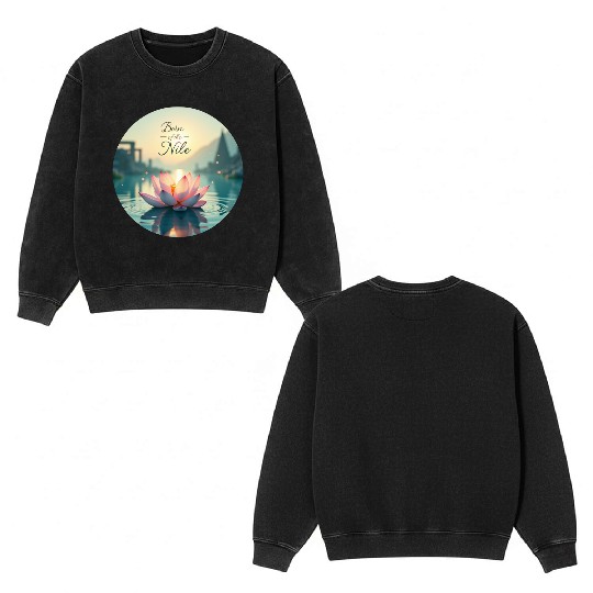 Sacred Nile Lotus Double Sided Mineral Wash Sweatshirts
