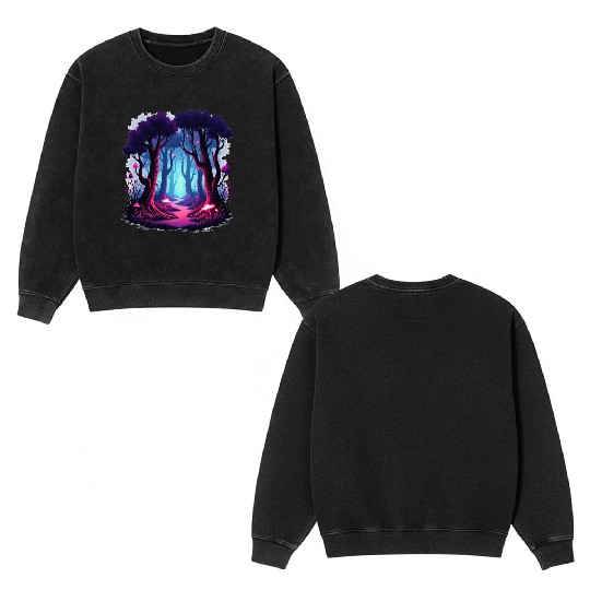 Enchanted Forest Dreamscape Double Sided Mineral Wash Sweatshirts