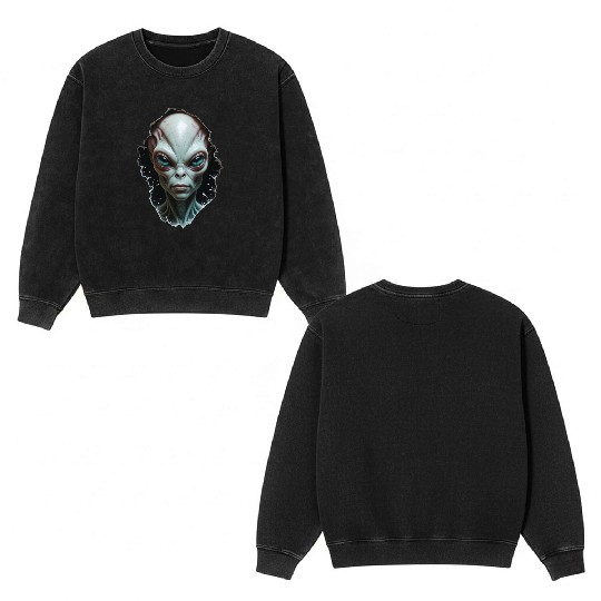 Alien Within Double Sided Mineral Wash Sweatshirts