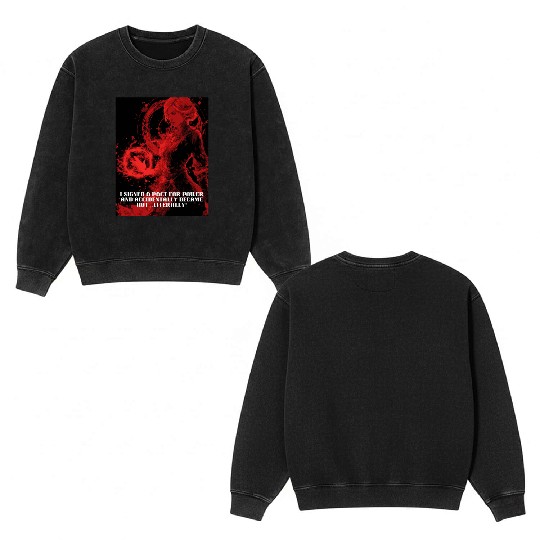 Female Warlock Double Sided Mineral Wash Sweatshirts