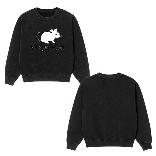 Virgo Rat Double Sided Mineral Wash Sweatshirts