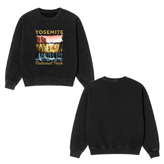 Yosemite National Park Double Sided Mineral Wash Sweatshirts