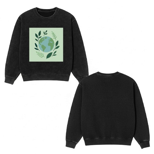 Earth and Leaves Eco Print Double Sided Mineral Wash Sweatshirts