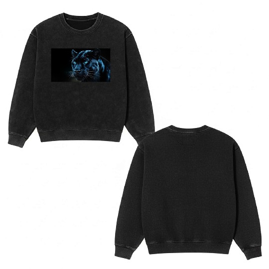 Black Panther Double Sided Mineral Wash Sweatshirts