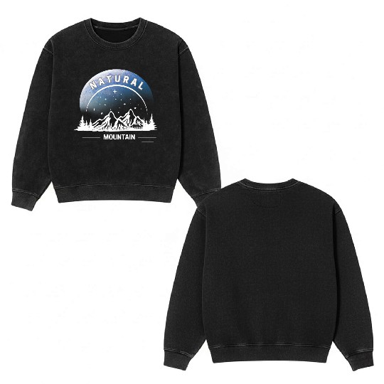 Natural Mountain Wilderness Design Double Sided Mineral Wash Sweatshirts