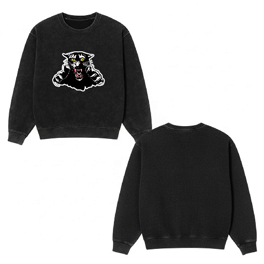 Black Panther Claw Design Double Sided Mineral Wash Sweatshirts