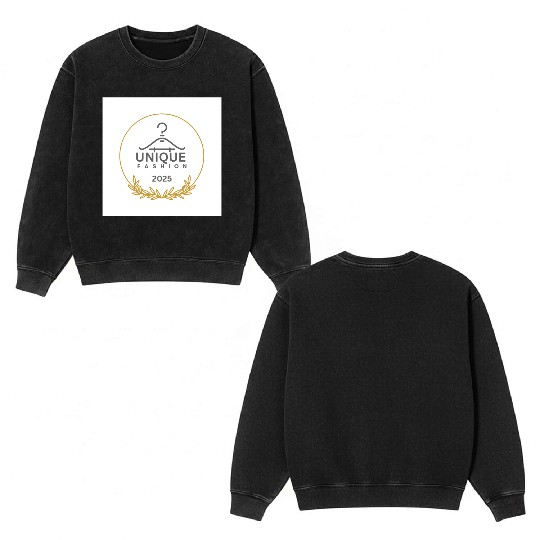 Black And Gold Minimalist Fashion Logo Double Sided Mineral Wash Sweatshirts