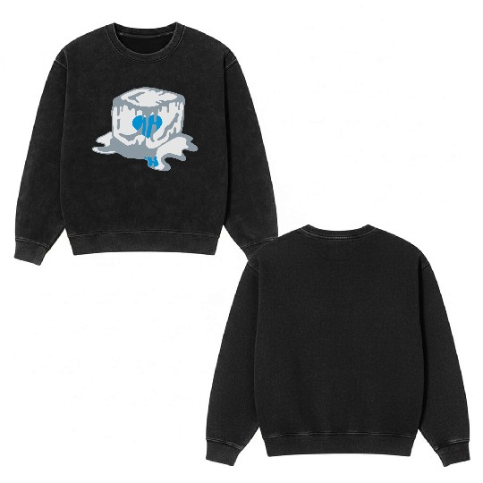 Ice Cube Heart Double Sided Mineral Wash Sweatshirts