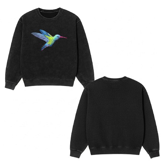 AD hummingbird Double Sided Mineral Wash Sweatshirts