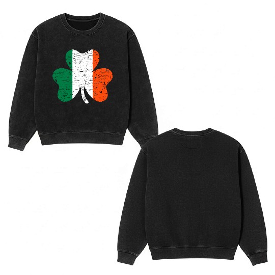 Ireland Shamrock Double Sided Mineral Wash Sweatshirts