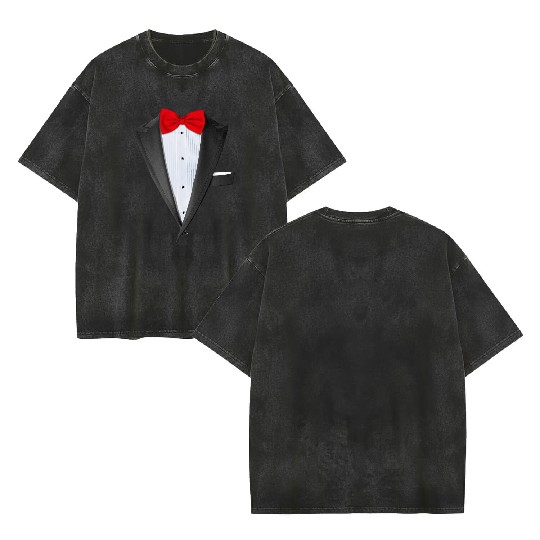 Realistic Tuxedo Double Sided Mineral Wash T Shirts
