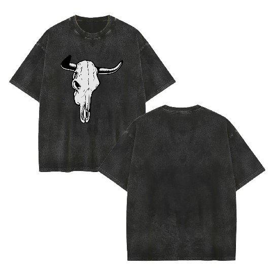 buffalo skull Double Sided Mineral Wash T Shirts