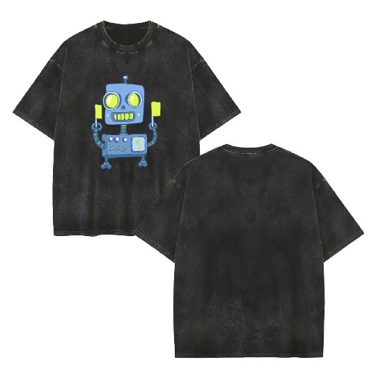 22 robot 29 png vectorstock 4842445 Double Sided Mineral Wash T Shirts