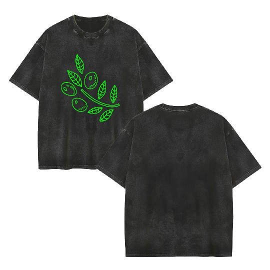 Olive branch Double Sided Mineral Wash T Shirts
