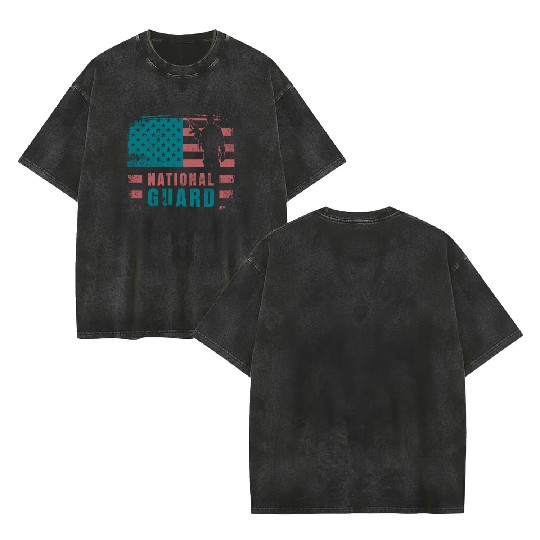 National Guard Veteran Double Sided Mineral Wash T Shirts