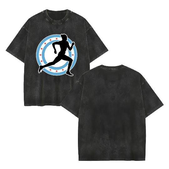 CHICAGO MARATHON 7 Double Sided Mineral Wash T Shirts