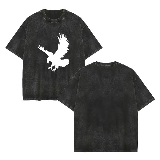 Eagle Catching Its Prey Double Sided Mineral Wash T Shirts