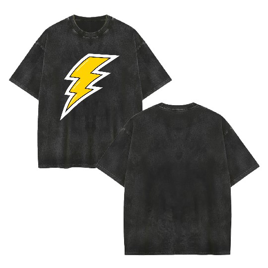 Yellow Lightning, lightning bolt Double Sided Mineral Wash T Shirts