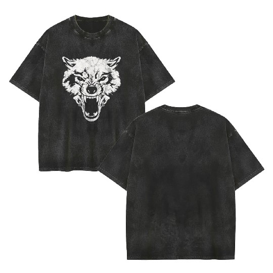 Wolf Worn Look Double Sided Mineral Wash T Shirts