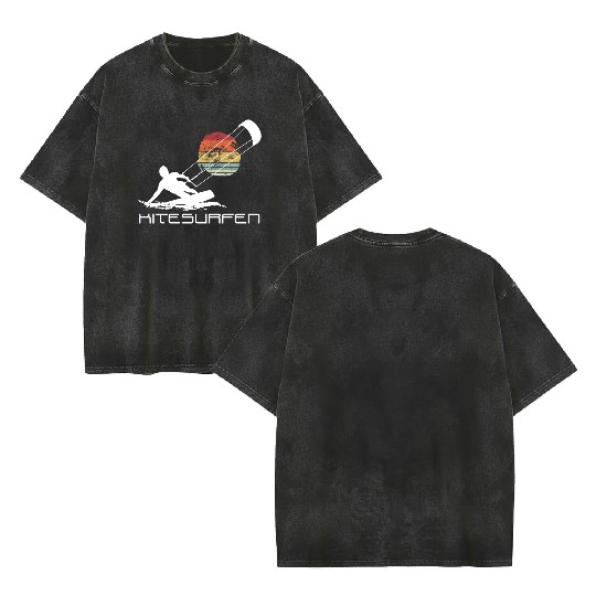 Kitesurfing Freestyle Kite Board Surfing Kiteboard Double Sided Mineral Wash T Shirts