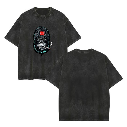 Hypebeast, Gorilla, Ape, Street Gorilla Double Sided Mineral Wash T Shirts