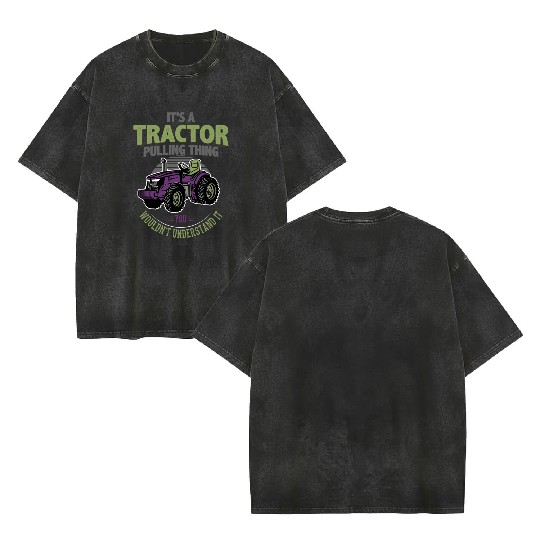 tractor pulling, tractor pulling racing, tractors Double Sided Mineral Wash T Shirts