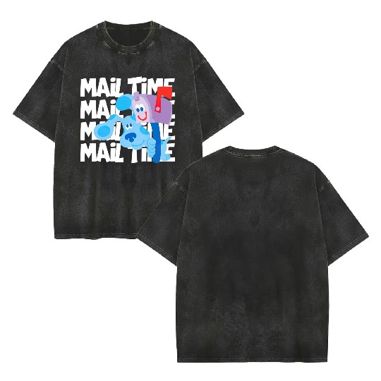 Mail Time With Blues Clues Double Sided Mineral Wash T Shirts