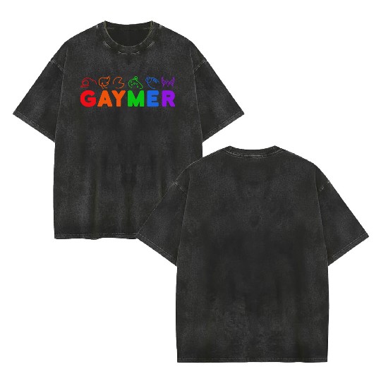 gaymer / gay pride gamer Double Sided Mineral Wash T Shirts