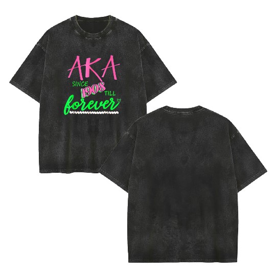 AKA Sorority Alpha Kappa Pink And Green Twenty Pea Double Sided Mineral Wash T Shirts