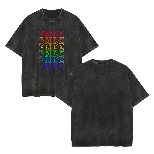 Gay Pride Double Sided Mineral Wash T Shirts
