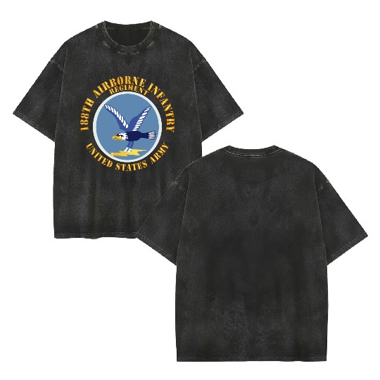 Army 188th Airborne Infantry Regiment SSI X 300 Double Sided Mineral Wash T Shirts