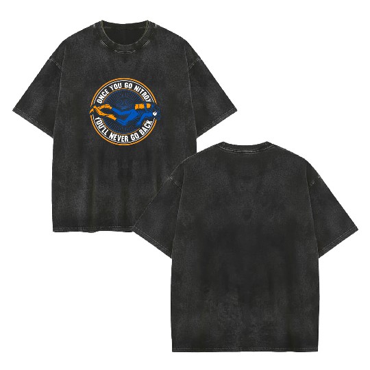 Scuba Diving Diver Double Sided Mineral Wash T Shirts