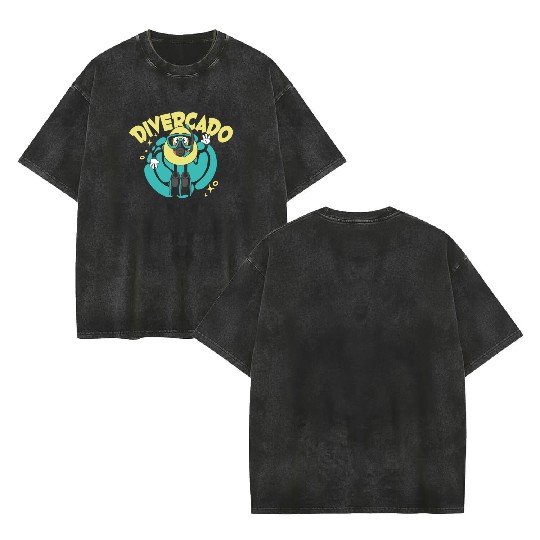 Scuba Diving Diver Double Sided Mineral Wash T Shirts