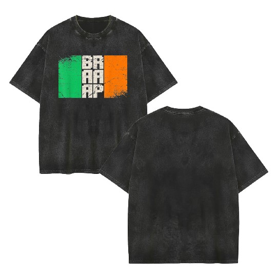 Dirt Biker Irish flag motocross Double Sided Mineral Wash T Shirts