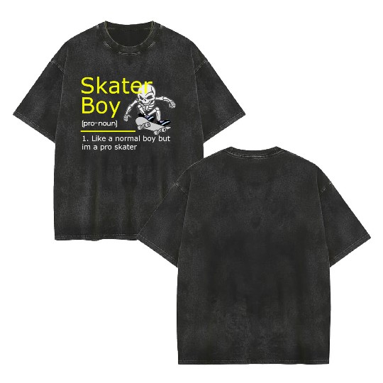 Skater Boy Double Sided Mineral Wash T Shirts