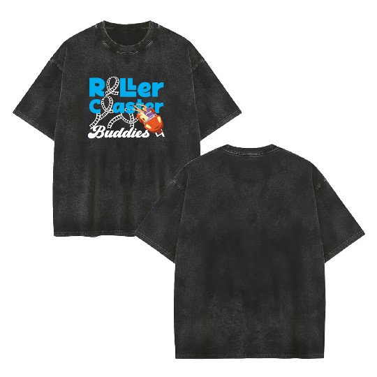 Roller Coaster Friends Besties Double Sided Mineral Wash T Shirts