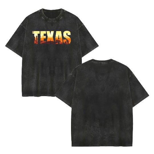 Texas city USA gift Houston America Double Sided Mineral Wash T Shirts