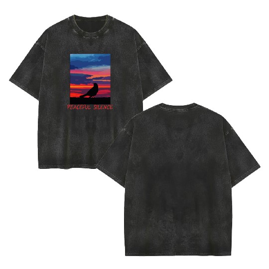 Peaceful Silence Double Sided Mineral Wash T Shirts